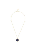 Zodiac Lapis Lazuli Gemstone Star Constellation Pendant Necklace Gold Taurus