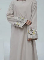 Floral Embroidery Muslim Dress for Women