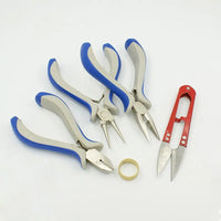 Pandahall Jewelry Making DIY Pliers Tools Set Flat Round Nose Pliers Wire Cutter Pliers Rings Scissor Needles Beading Tweezer