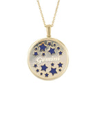 Zodiac Lapis Lazuli Gemstone Star Constellation Pendant Necklace Gold Gemini