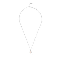 Pisa Mini Teardrop Necklace Silver Rose Quartz