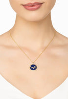 Zodiac Lapis Lazuli Gemstone Star Constellation Pendant Necklace Gold Libra