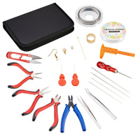 Pandahall Jewelry Making DIY Pliers Tools Set Flat Round Nose Pliers Wire Cutter Pliers Rings Scissor Needles Beading Tweezer