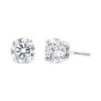 INFINITE JEWELS - Original 14k White Gold Solitaire Diamond Stud Earrings (1.5 Cttw, H-I Color, SI1-SI2 Clarity)