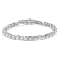 INFINITE JEWELS - Original IGI Certified 7.0 Cttw Round-Brilliant Diamond 14K White Gold 7” Hinged Tennis Bracelet (H-I Color, I1-I2 Clarity)