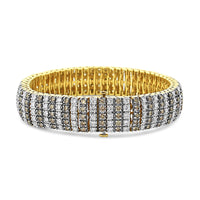 INFINITE JEWELS - Original 10K Yellow Gold 10 CTW 1/3 Cttw Alternating Coco Color and White Diamond 5 Row Tennis Bracelet (Brown/H-I Color, SI1-SI2