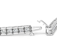 INFINITE JEWELS - Original IGI Certified 14K White Gold 6.0Cttw Channel Set Round Diamond Tennis Bracelet (I-J Color, I1-I2 Clarity) - 7" Inches