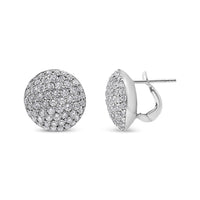 INFINITE JEWELS - Original 18K White Gold 3 1/2 Cttw Shared Prong Set Diamond Cluster Composite Disc Stud Earrings (F-G Color, VS1-VS2 Clarity)