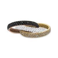 INFINITE JEWELS - Original 18K Tri-Color Gold 3 5/8 Cttw Diamond Interlocking Stackable Band Ring Set (Champagne, Black, and F-G Color, VS1-VS2 Cla