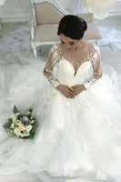 "Enchanting Abernathy Illusion Lace A-Line Tulle Wedding Dress - Your Dream Gown Awaits!"