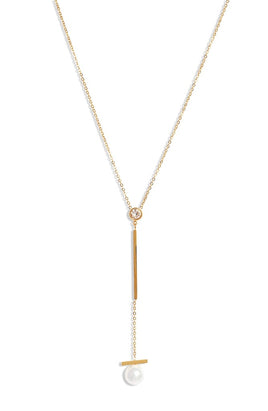 Pearl Bar Drop Necklace