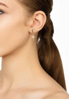 North Star Burst Small Drop Earrings Rosegold