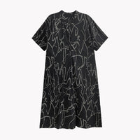 Scribbles Print Loose-Fit Dress