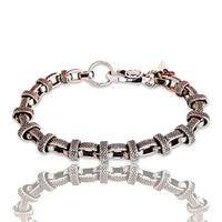 Mens Small Multi Chain Bracelet in Silver