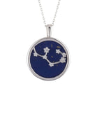 Zodiac Lapis Lazuli Gemstone Star Constellation Pendant Necklace Silver Sagittarius