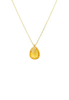 Petite Drop Necklace Gold Citrine Hydro