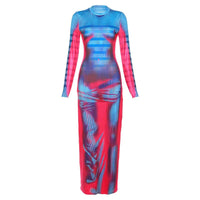 Getting Heated Thermal Body Print Maxi Dress