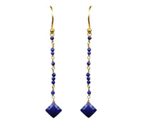 Lapis Lazuli Linear Vermeil Earrings