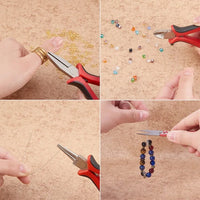 Pandahall Jewelry Making DIY Pliers Tools Set Flat Round Nose Pliers Wire Cutter Pliers Rings Scissor Needles Beading Tweezer