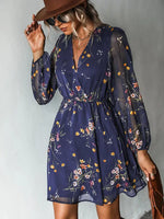 Floral Long Sleeve Mini Dress