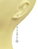 Aquamarine Linear Vermeil Earrings