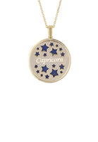 Zodiac Lapis Lazuli Gemstone Star Constellation Pendant Necklace Gold Capricorn