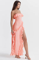 Strapless Suspender Evening Dress