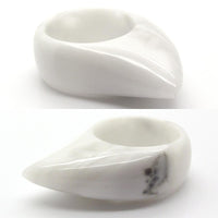 Shark Ring - White Fossil Stone