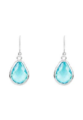 Petite Drop Earrings Blue Topaz Hydro Silver