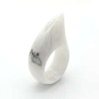 Shark Ring - White Fossil Stone