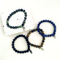 Natural Stones Beaded Elastic Bracelets, Beaded Mens Bracelets and Unisex Bracelets.