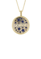 Zodiac Lapis Lazuli Gemstone Star Constellation Pendant Necklace Gold Libra