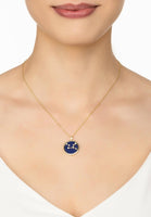 Zodiac Lapis Lazuli Gemstone Star Constellation Pendant Necklace Gold Virgo