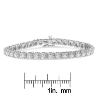 INFINITE JEWELS - Original IGI Certified 7.0 Cttw Round-Brilliant Diamond 14K White Gold 7” Hinged Tennis Bracelet (H-I Color, I1-I2 Clarity)