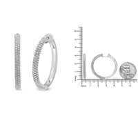 INFINITE JEWELS - Original 18K White Gold 2 1/3 Cttw Pave Set Diamond Semi Eternity Leverback Hoop Earrings (F-G Color, VS1-VS2 Clarity)