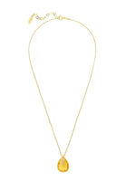 Petite Drop Necklace Gold Citrine Hydro