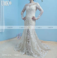 Vestido De Noiva Boho Wedding Dress Chic Lace Long Sleeve Beach Wedding Gowns Vintage Two Pieces Wedding Dresses