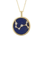 Zodiac Lapis Lazuli Gemstone Star Constellation Pendant Necklace Gold Scorpio