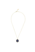 Zodiac Lapis Lazuli Gemstone Star Constellation Pendant Necklace Gold Aquarius