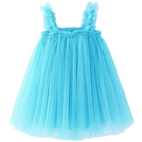 BGFKS Layered Tulle Tutu Dress for Toddler Girls,Baby Girl Rainbow Tutu Princess Skirt Set with Flower Headband. 2T Sky Blue