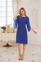 GRACE KARIN Womens Chiffon Dresses Flutter Sleeve Party Wedding Cocktail Dress Size 8-20 10 Aegean Blue