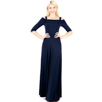 EVANESE INC - Original Women's Slip on Formal Long Eveing Party Dress Gown With 3/4 Sleeves