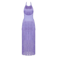 Fringe  Halterneck Backless Dress