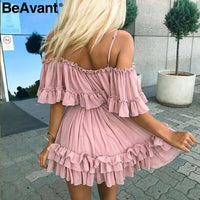 Ruffle Pleated Chiffon Summer Dress