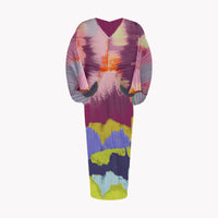 Abstract Paintsplat Pleated Dress