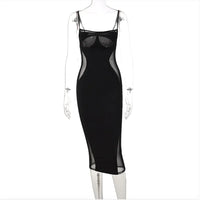 European & American Style Mesh Stitch Slim Dress - Summer Fashion