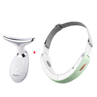 CkeyiN Face Massager V-Face Lifting Belt LED Photon EMS Massage Shaping Slimming Double Chin Reducer V-Line Chin Cheek Lift Up