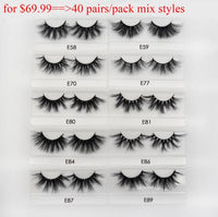 30/40/100/pairs Visofree Mink Eyelashes with Tray No Box Handmade Natural False Eyelashes Full Strip Lashes Reusable Long lashes