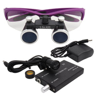 Dental Loupe Dental Lab Medical Loupe Dental Magnifier Binocular 3.5/2.5X Headlight Dentists Headlamp 5W Cloth Case