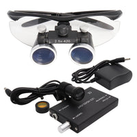 Dental Loupe Dental Lab Medical Loupe Dental Magnifier Binocular 3.5/2.5X Headlight Dentists Headlamp 5W Cloth Case